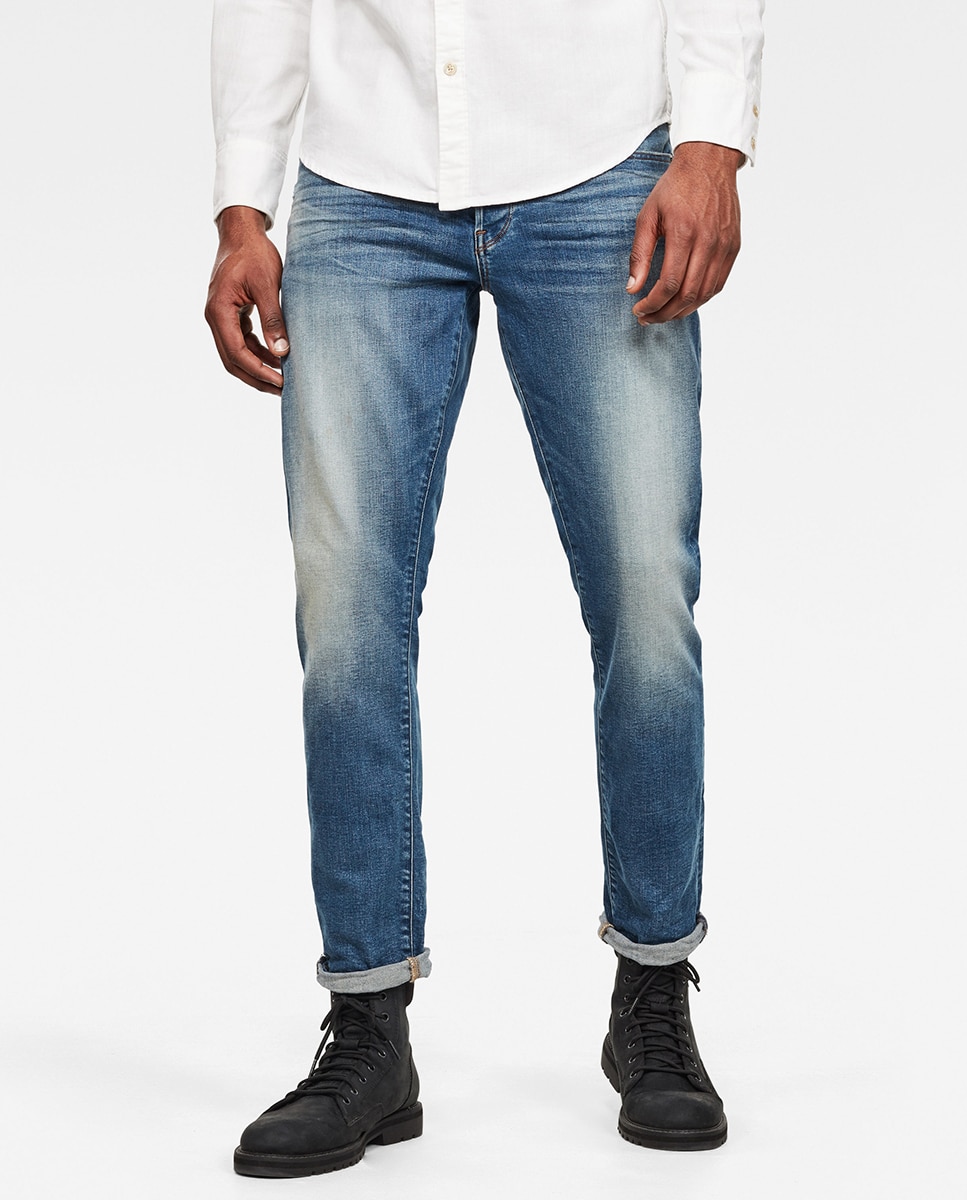 Jeans 3301 com algodão BCI regular azuis Azul-1