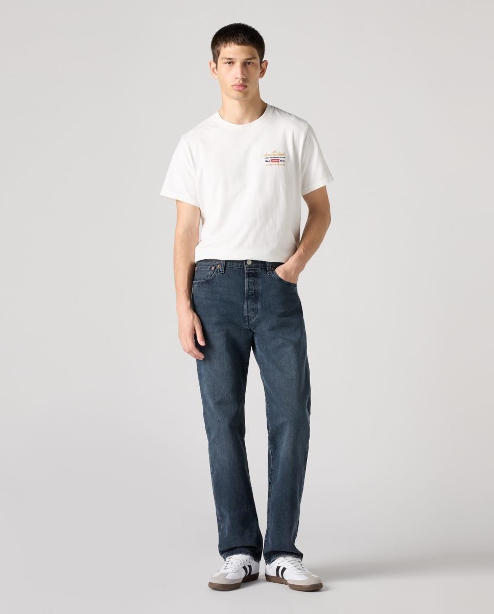 Jeans 501® Original Straight Stretch Azul-marinho-1