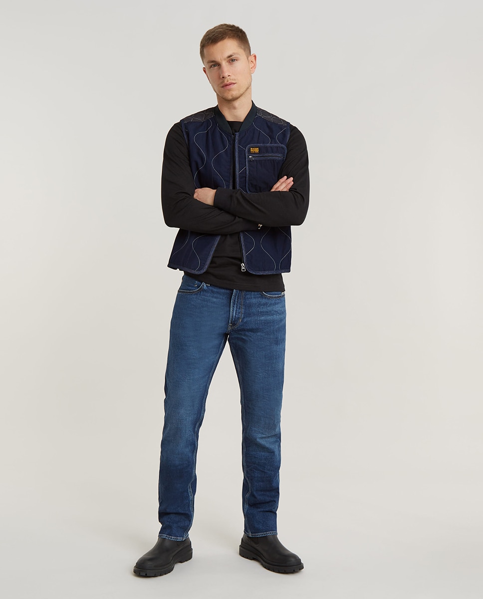 Jeans Mosa de Corte Straight Azul-1