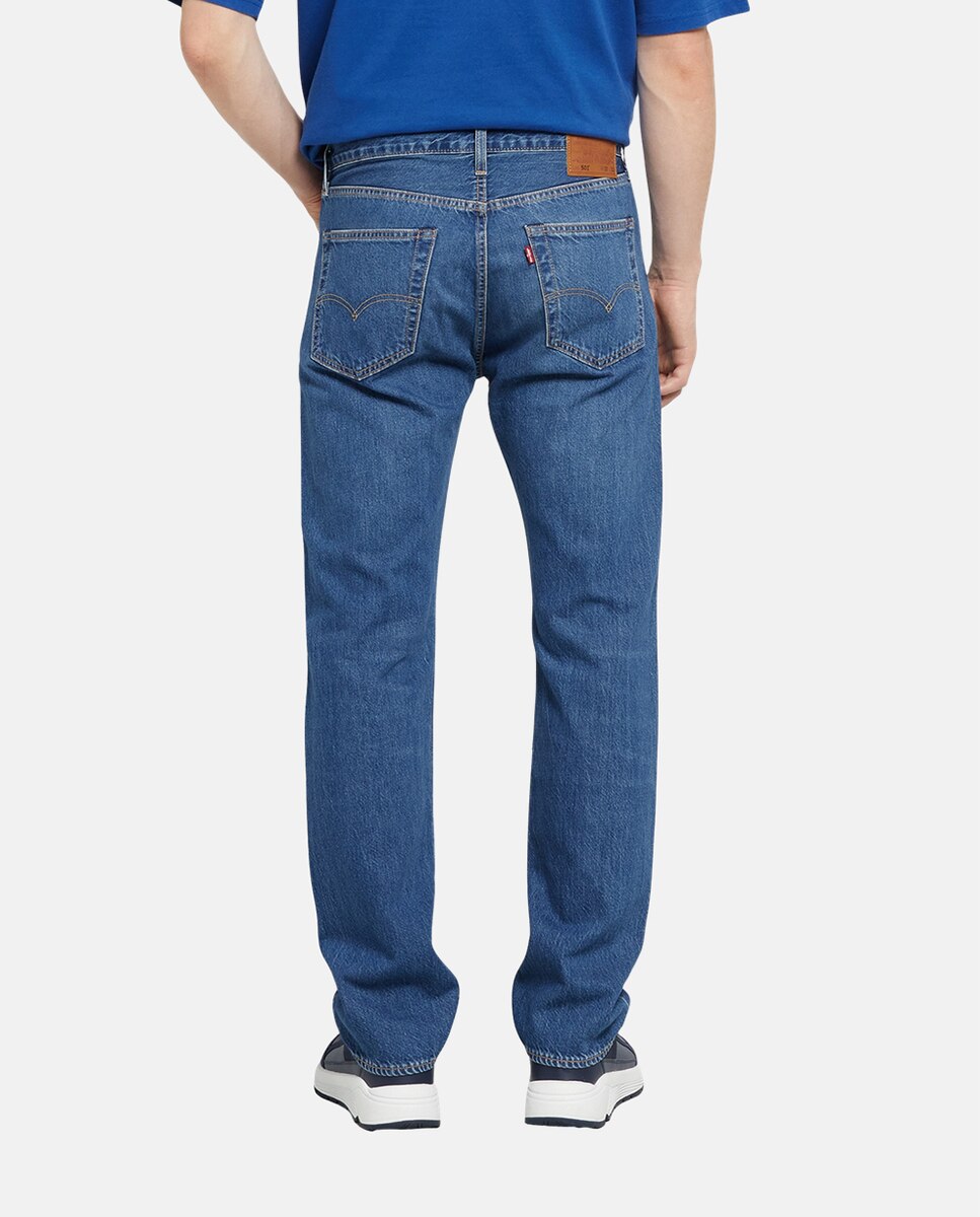 Jeans 501® Original Straight de Algodão Azul-marinho-3