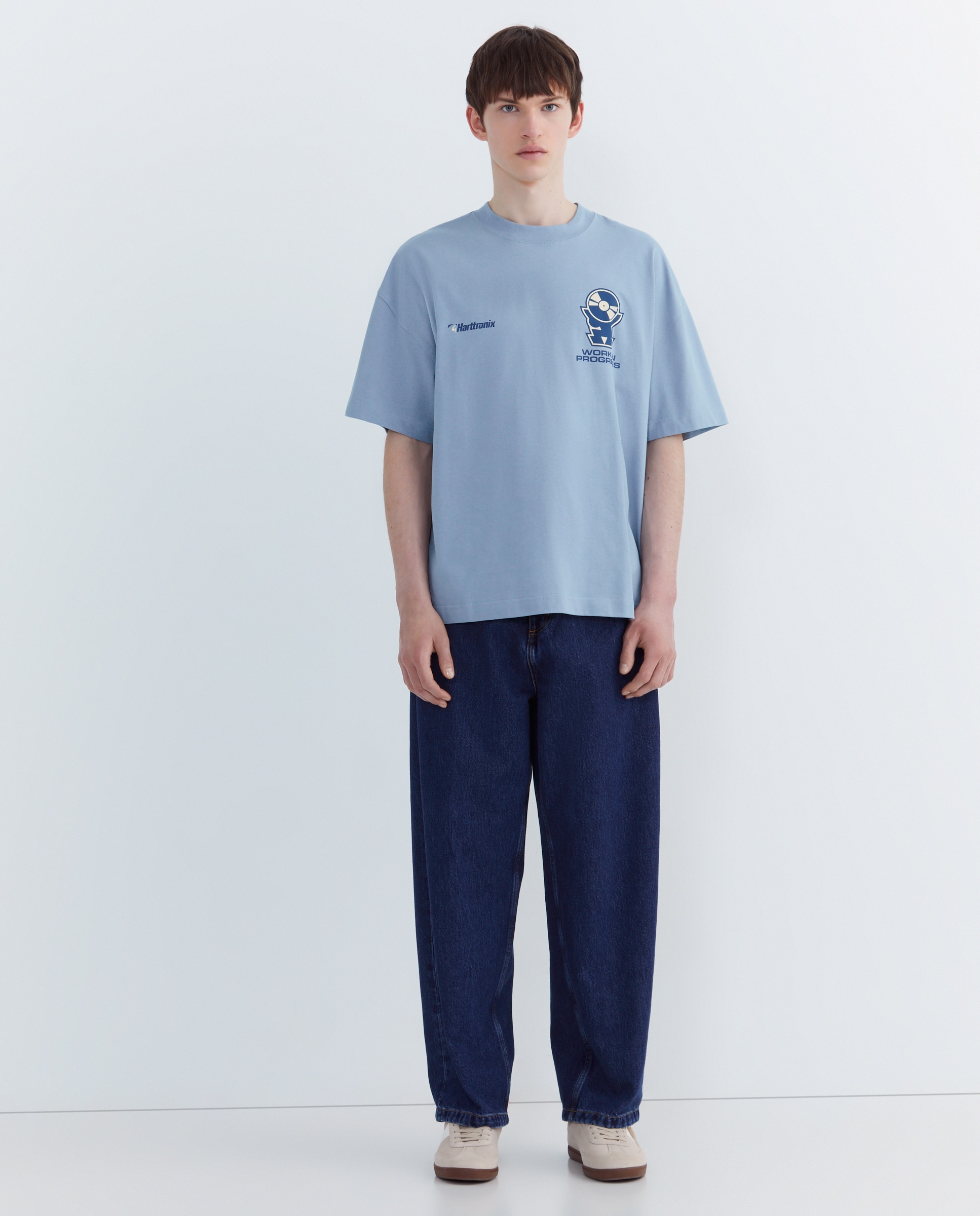 Jeans de Algodão Azul-1