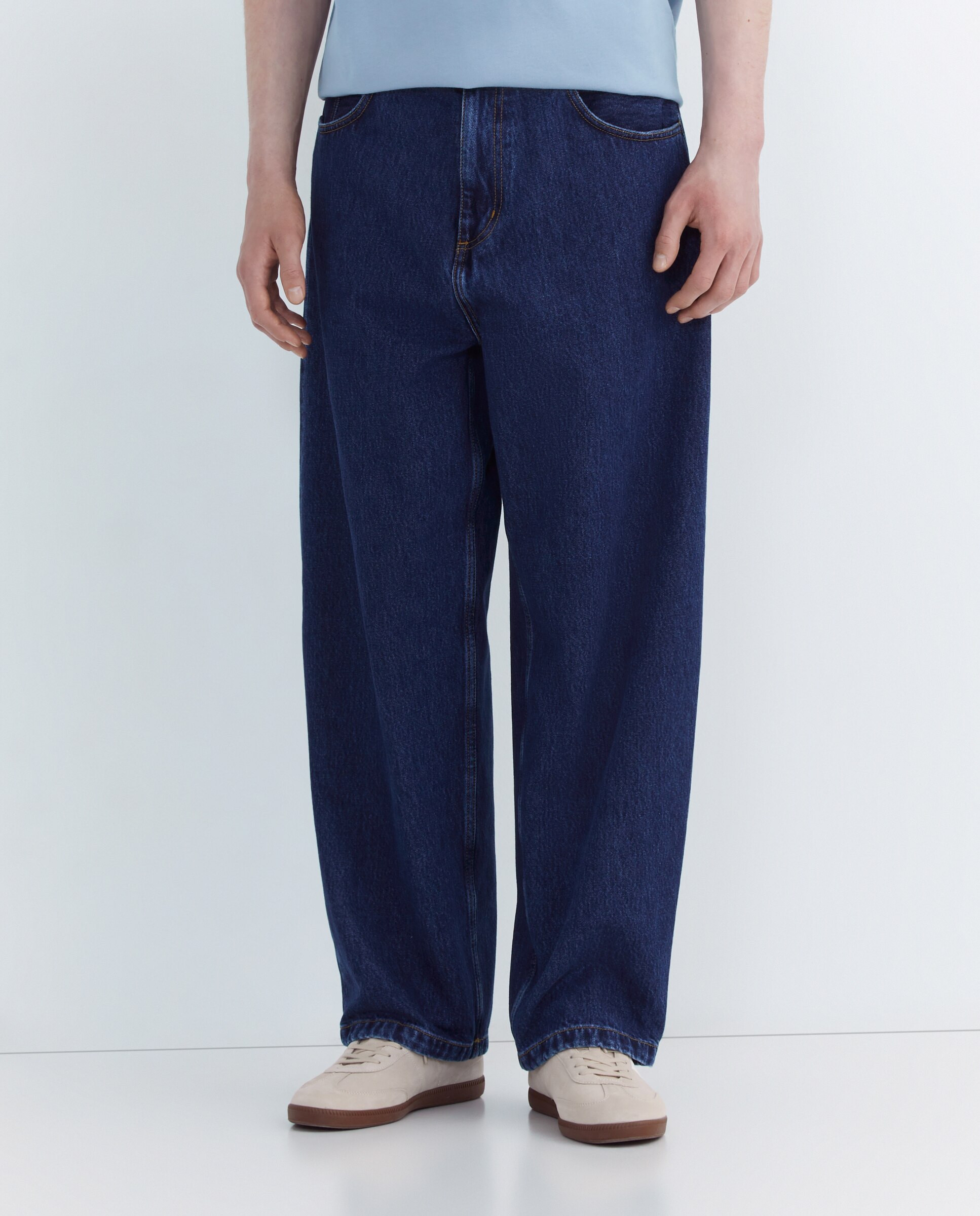Jeans de Algodão Azul-3