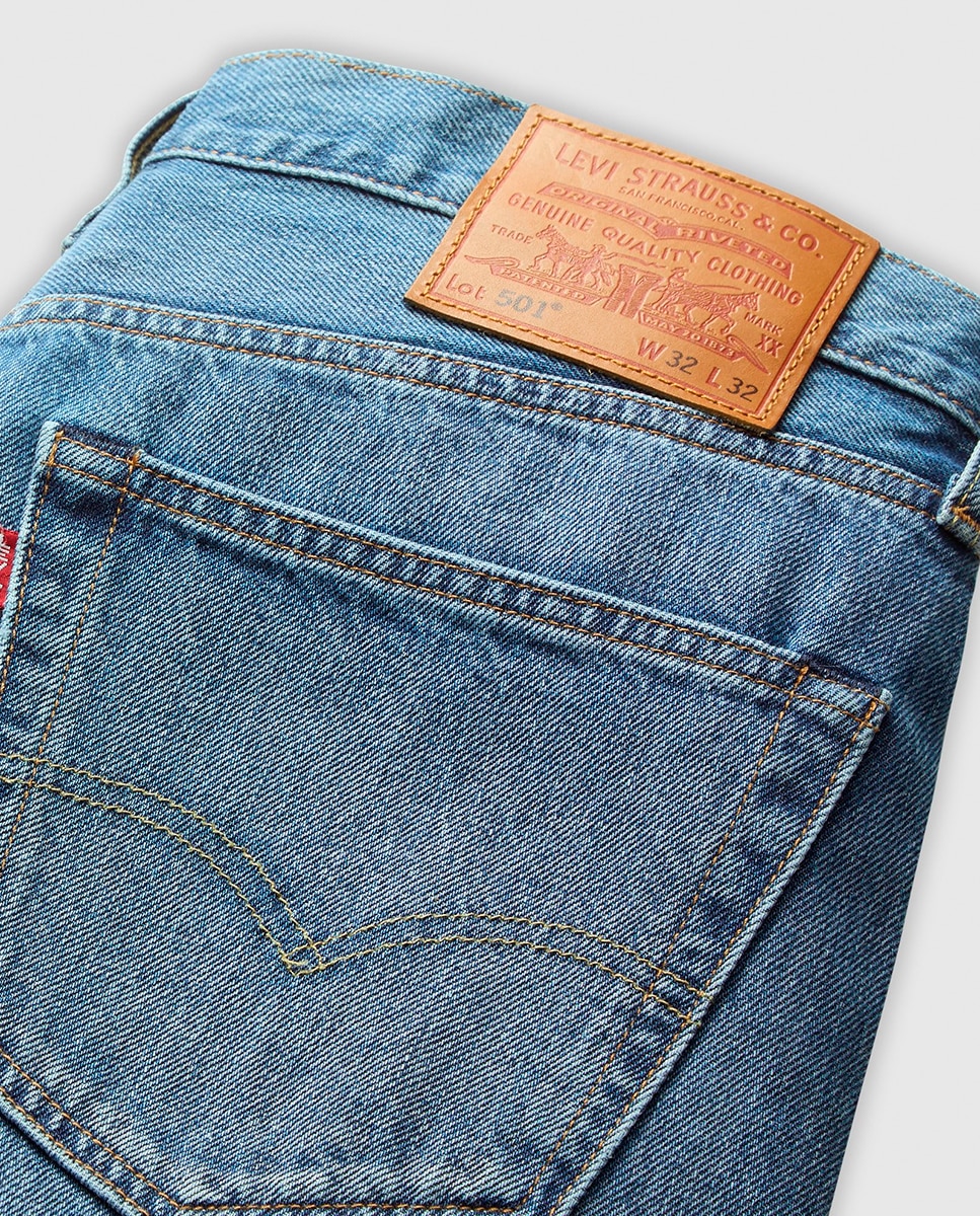 Jeans 501® Original Straight de Algodão Azul-índigo-4