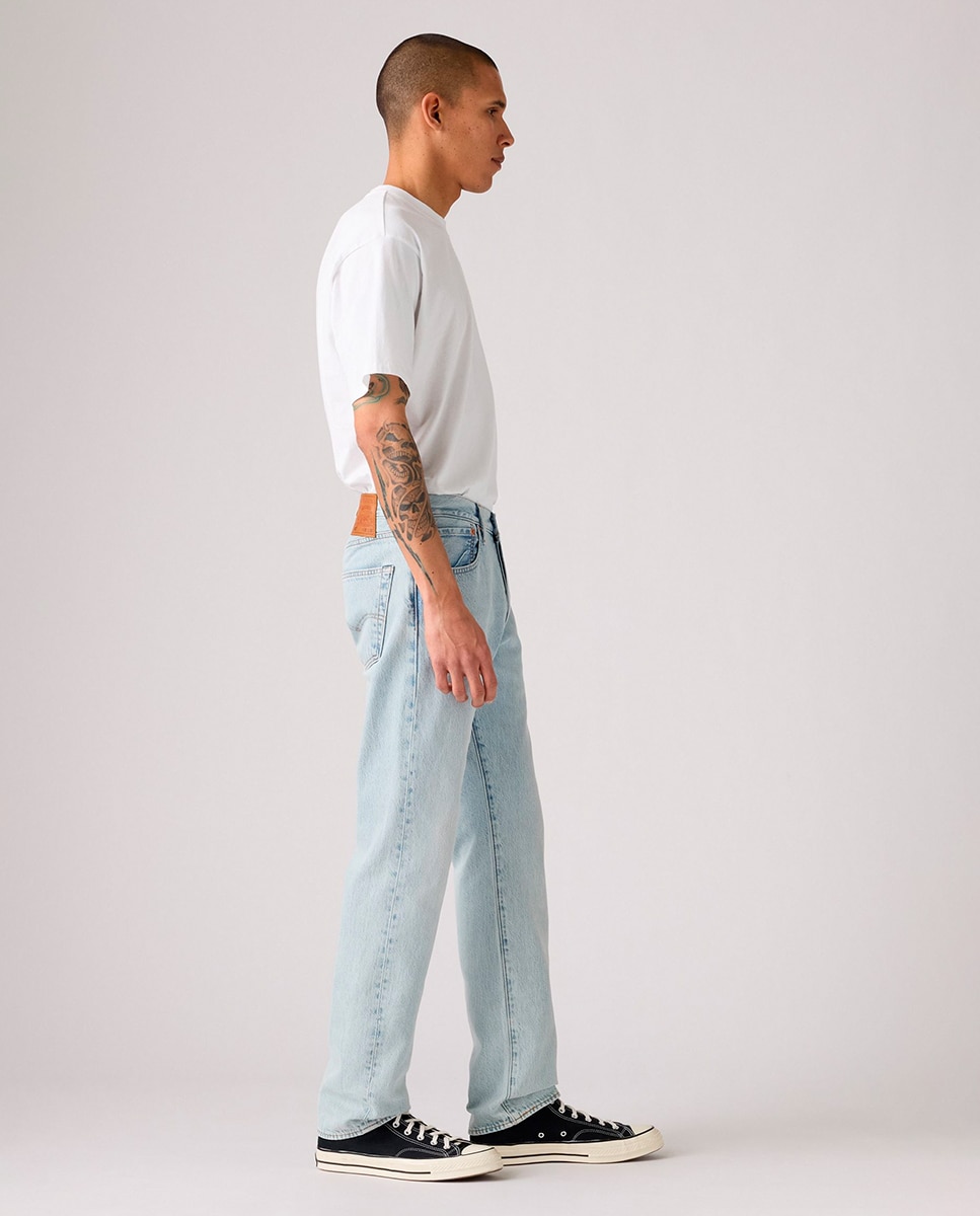 Jeans 501® Original Straight de Algodão Azul-claro-4