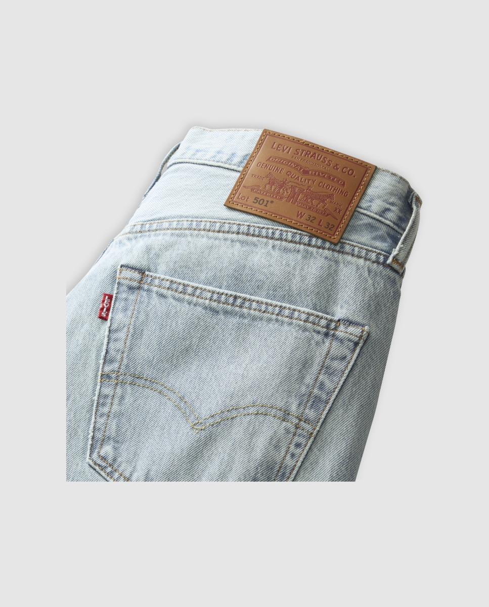 Jeans 501® Original Straight de Algodão Azul-claro-7