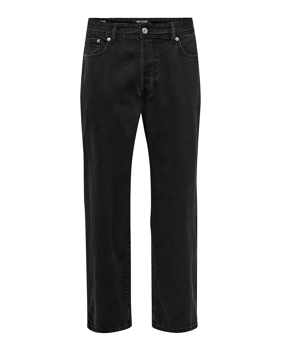 Jeans Loose Fit Preto-3