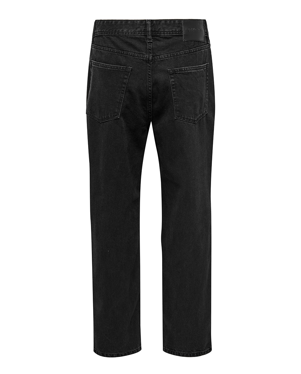 Jeans Loose Fit Preto-4