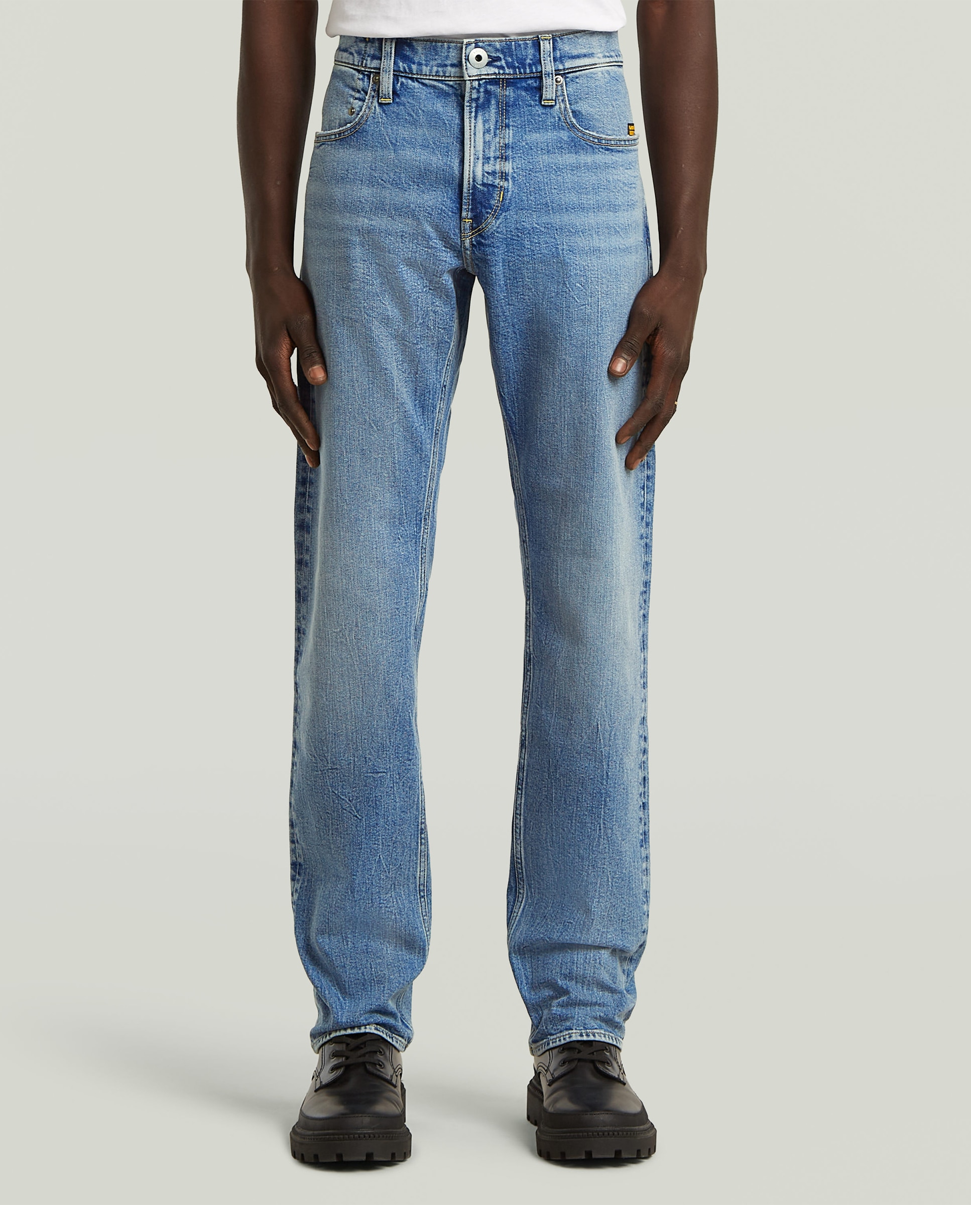Jeans com Fecho Oculto Azul-1