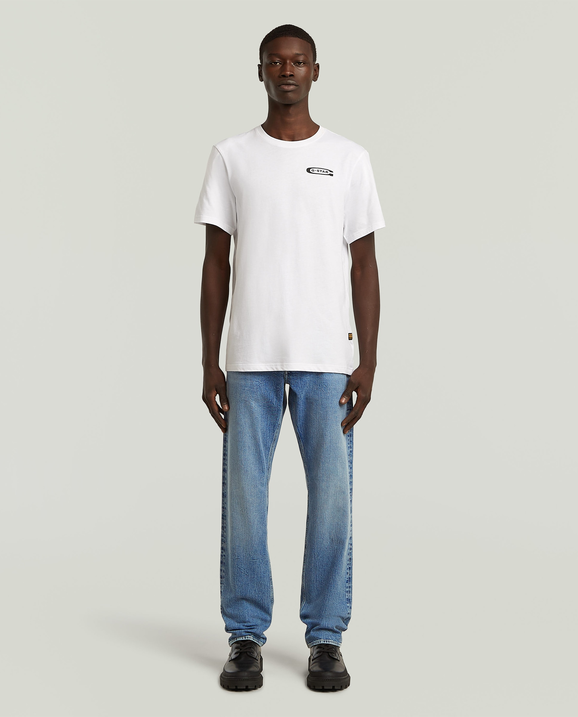 Jeans com Fecho Oculto Azul-3