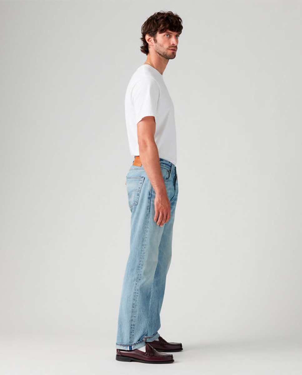 Jeans 501® Original Straight de Algodão Azul-claro-4