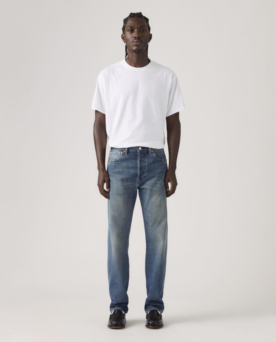 Jeans 501® Original Straight de Algodão Azul-1
