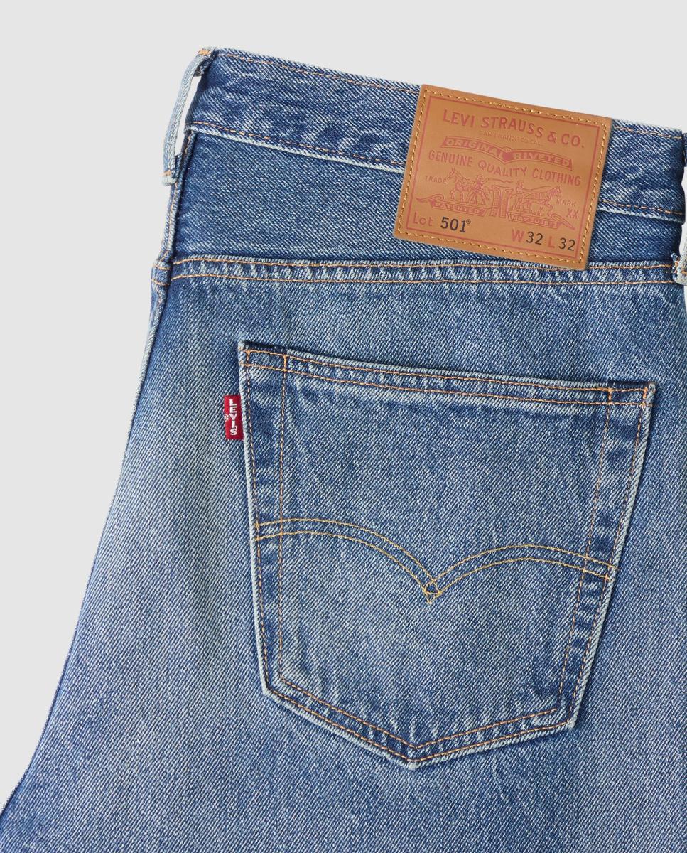 Jeans 501® Original Straight de Algodão Azul-6