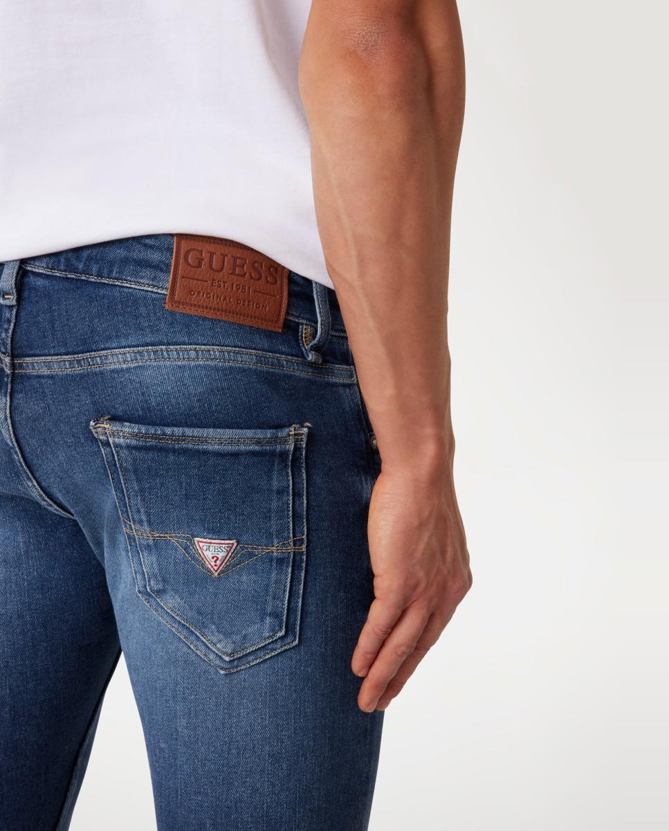 Jeans skinny de homem Azul-4