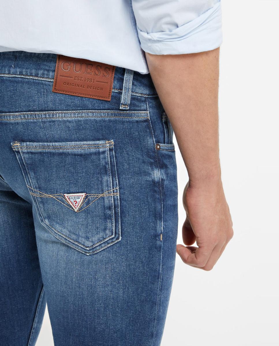 Jeans skinny de homem Azul-5