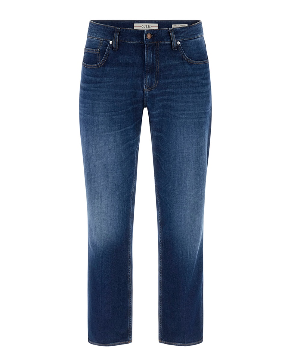 Jeans regular de homem Azul-5