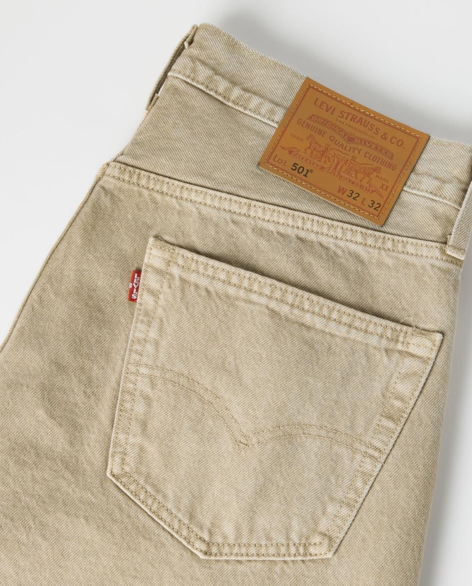 Jeans 501® Original Straight de Algodão Camel-6