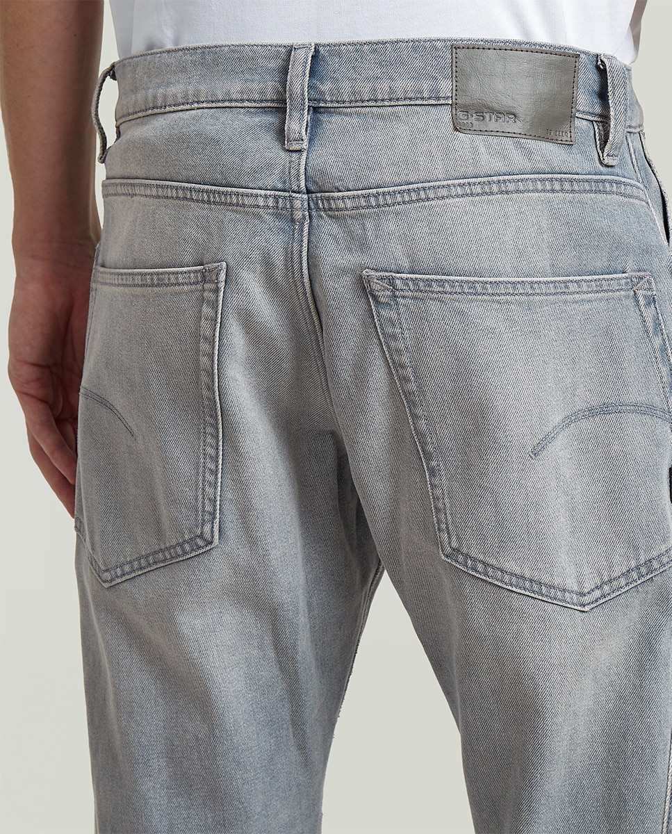 Jeans Contor 3D de Corte Justo e Cintura Média Cinzento-claro-4