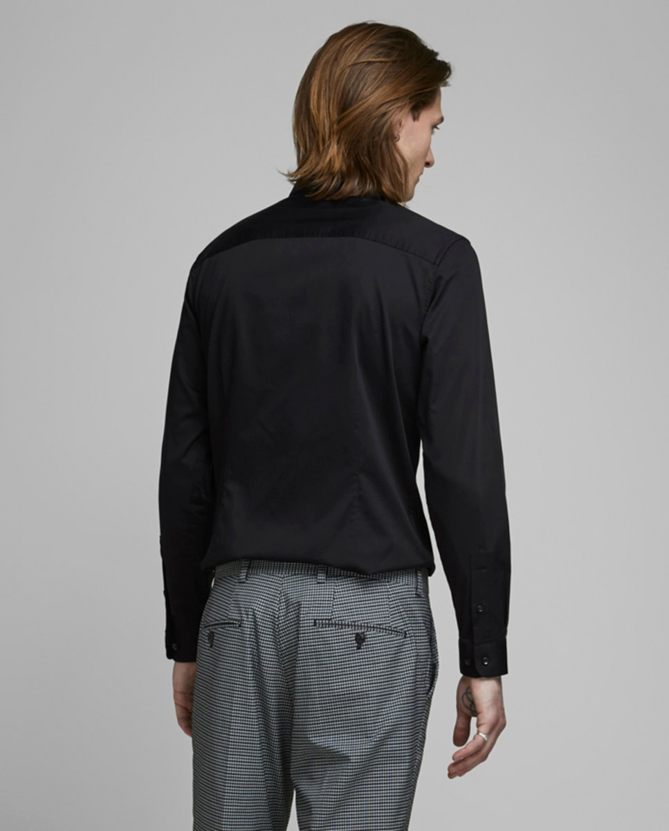 Camisa preta básica slim Preto-2