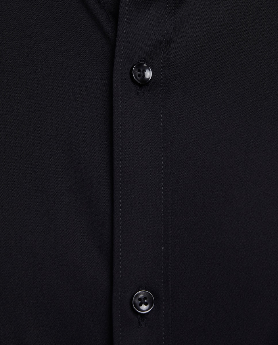 Camisa preta básica slim Preto-4