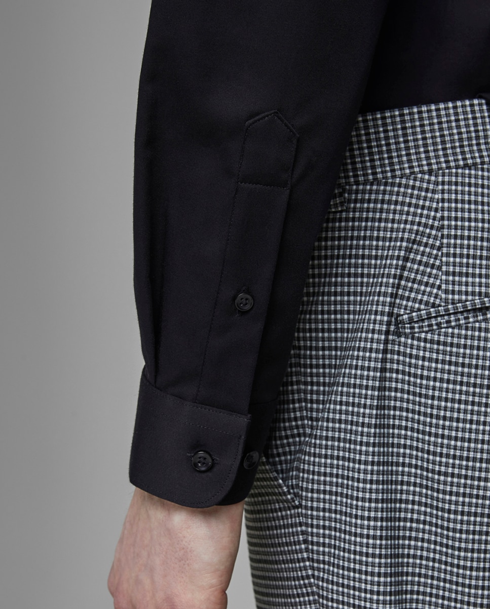 Camisa preta básica slim Preto-5