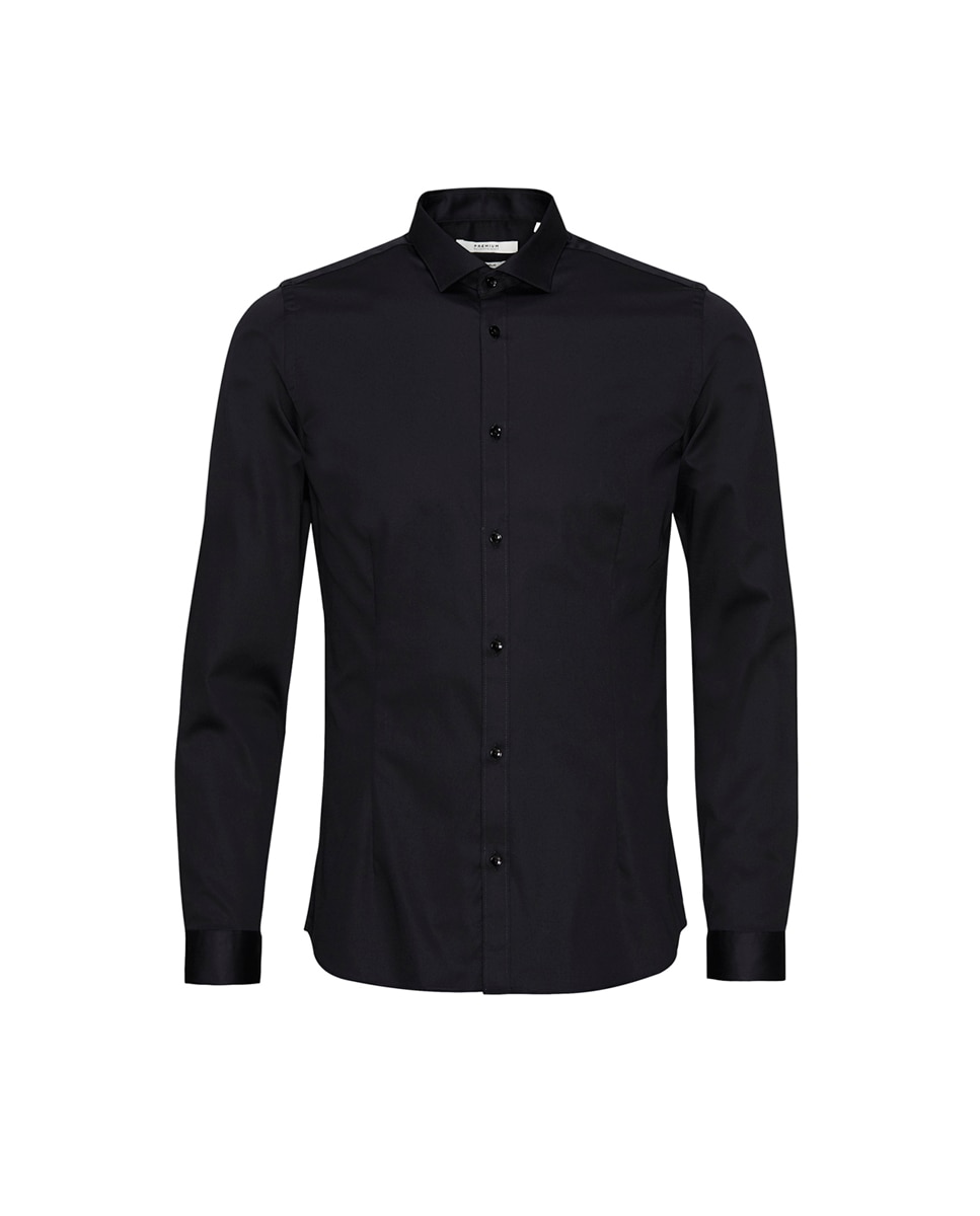 Camisa preta básica slim Preto-6