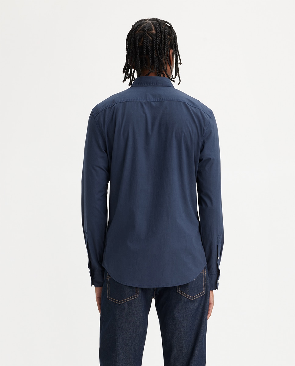 Camisa Clássica com Manga Comprida Azul-escuro-2