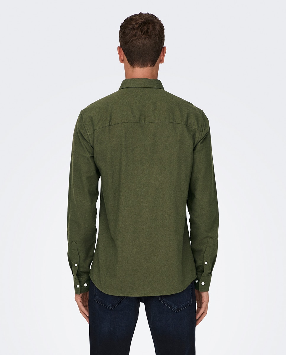 Camisa Slim Fit Verde-escuro-2