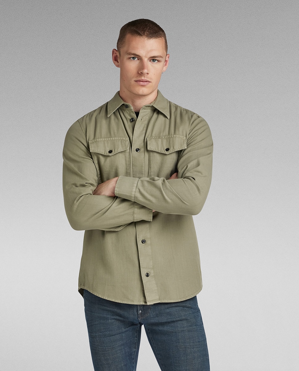 Camisa Marine de Corte Justo Verde-1