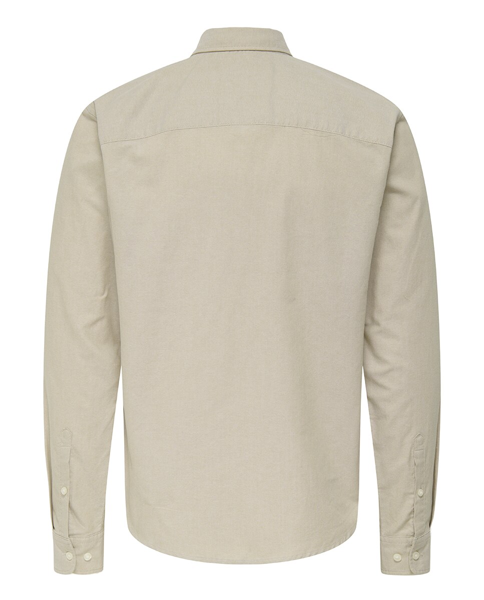 Camisa Regular Fit com Manga Comprida Cru-2