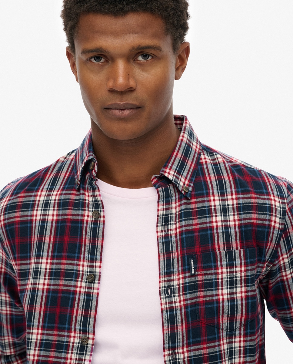 Camisa aos Quadrados Vintage Azul-marinho-2