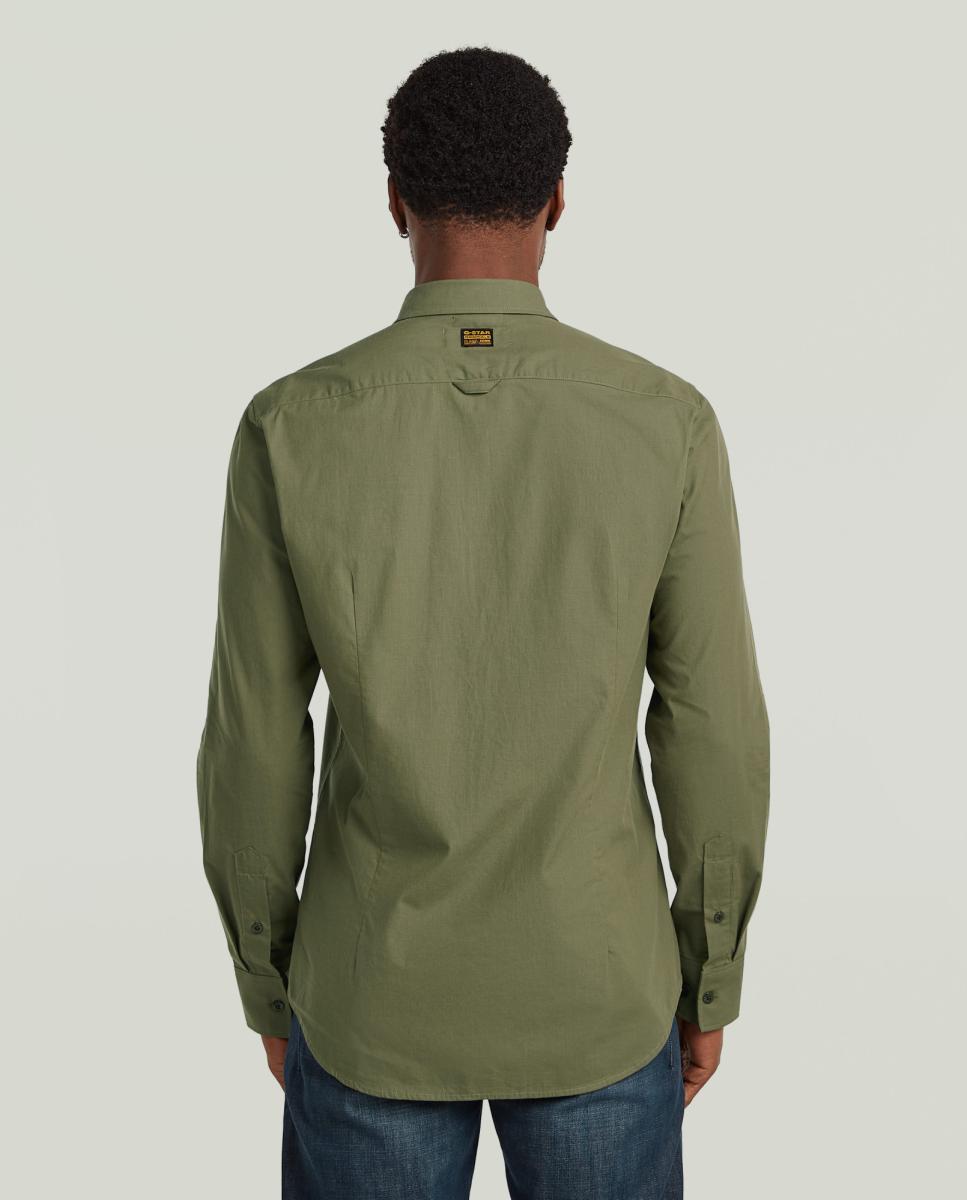 Camisa de Manga Comprida e Corte Justo Verde-2