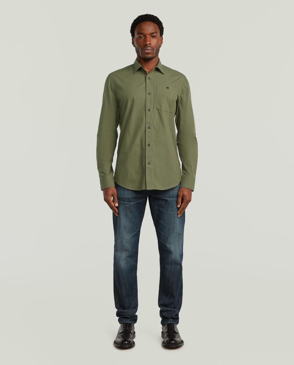 Camisa de Manga Comprida e Corte Justo Verde-7