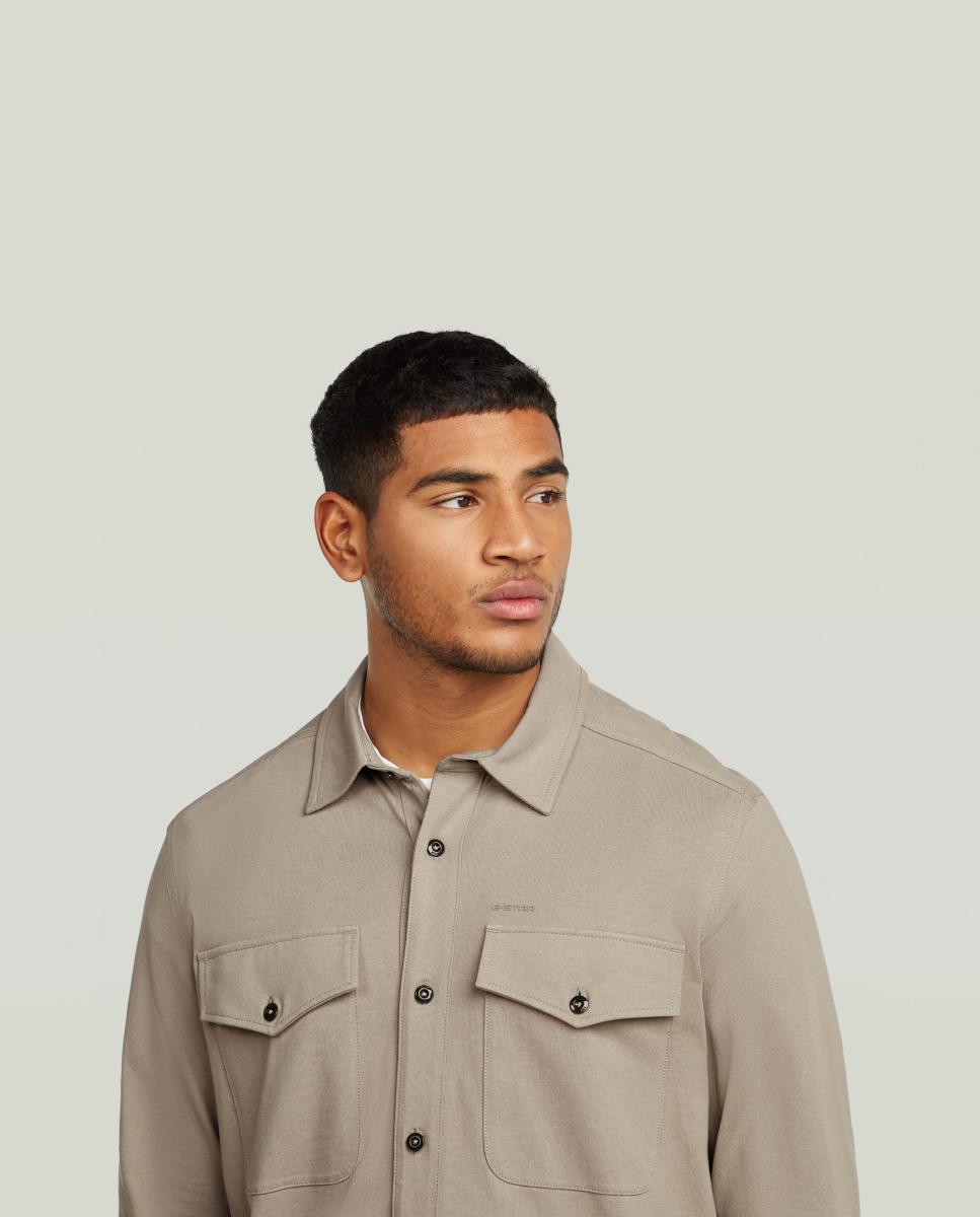 Camisa de Malha Regular Bege-3