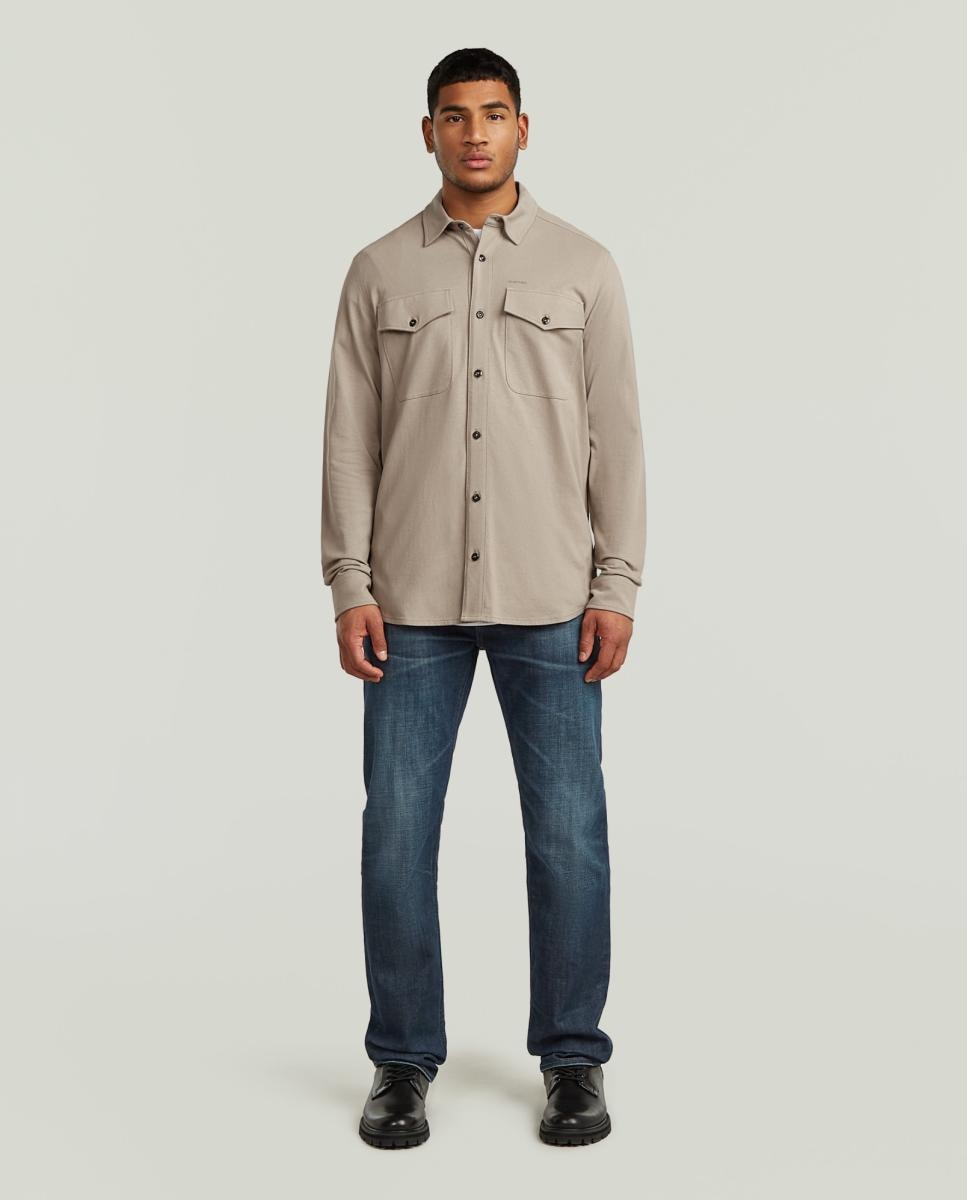 Camisa de Malha Regular Bege-7