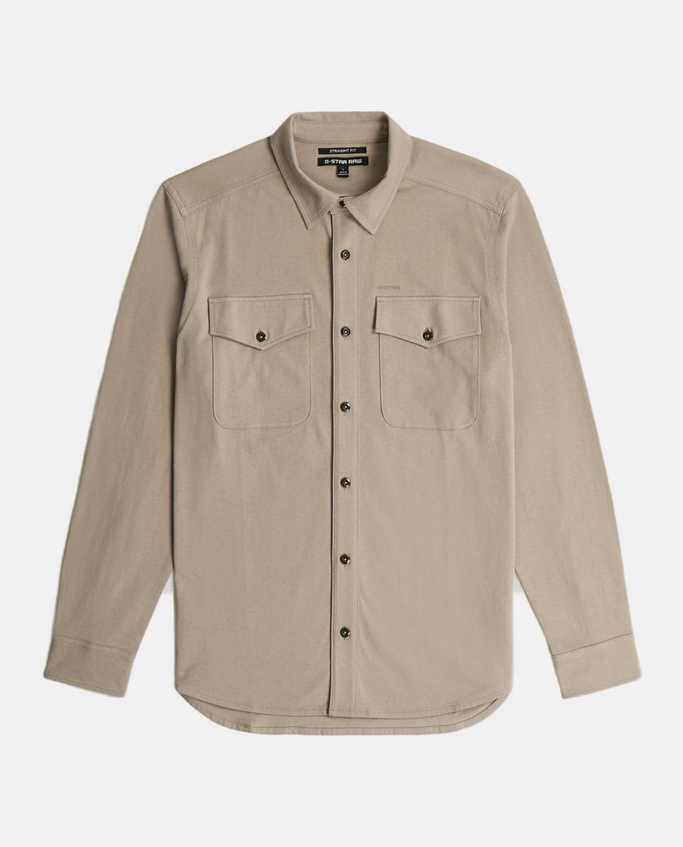 Camisa de Malha Regular Bege-6