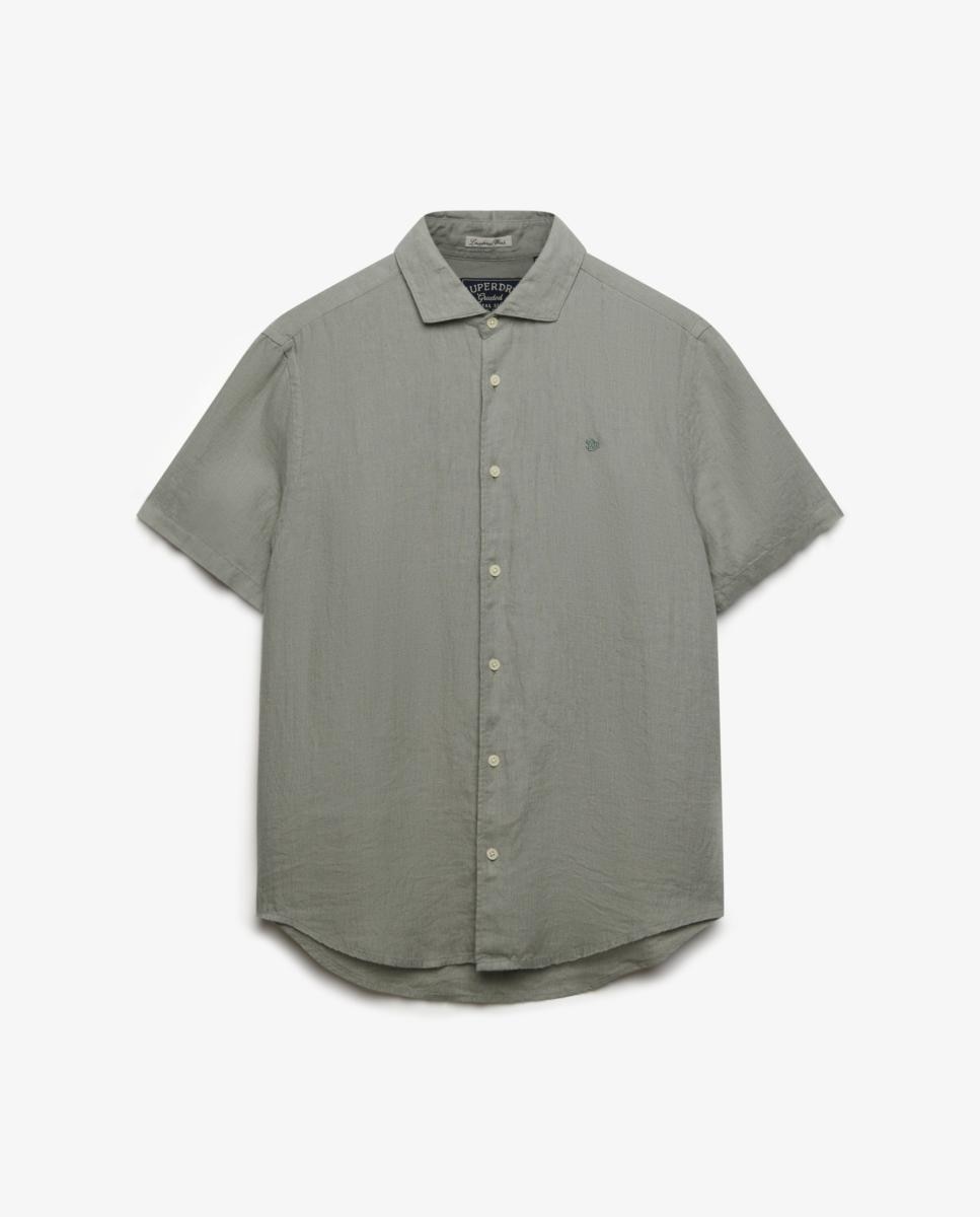 Camisa Riviera de Linho na Manga Curta Verde-4