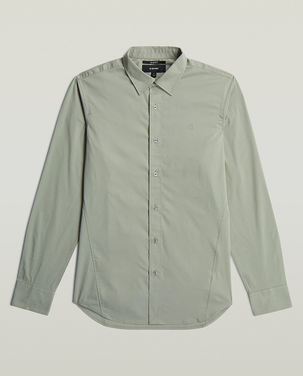 Camisa de Manga Comprida e Corte Justo Verde-6