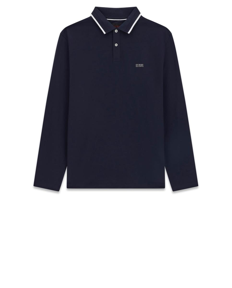 Polo de manga larga de hombre - Guess - Azul marino Azul marino-1