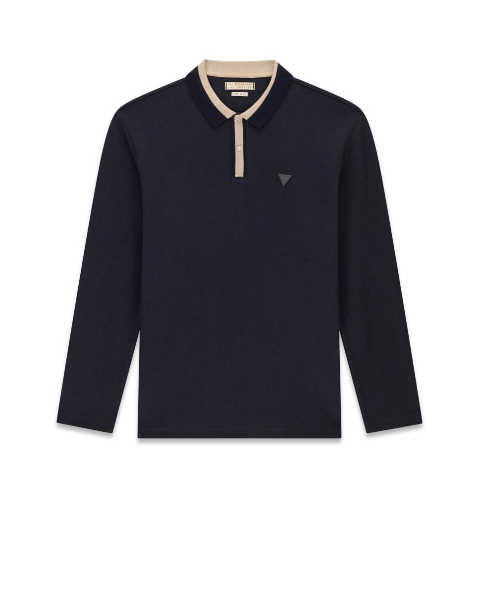 Polo de manga larga de hombre - Guess - Azul marino Azul marino-1
