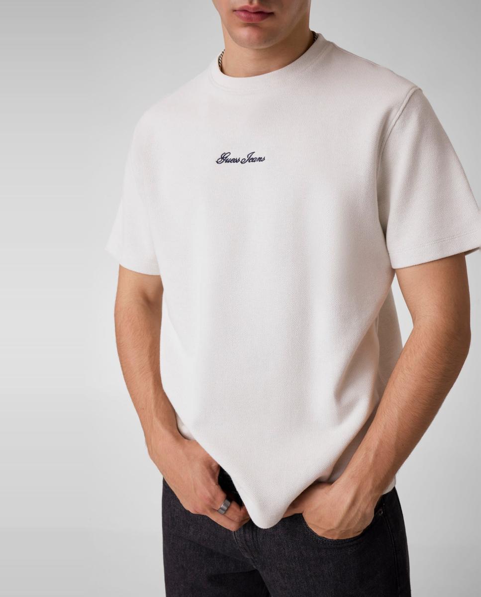 T-shirt com Manga Curta Branco-4