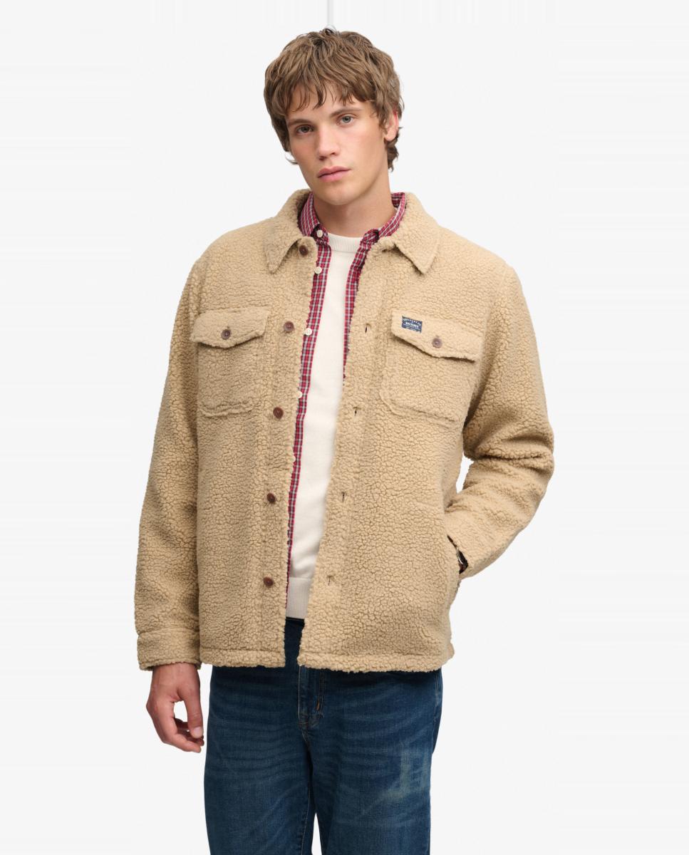 Sobrecamisa polar de hombre Retro - Superdry - Marrón Marrón-1