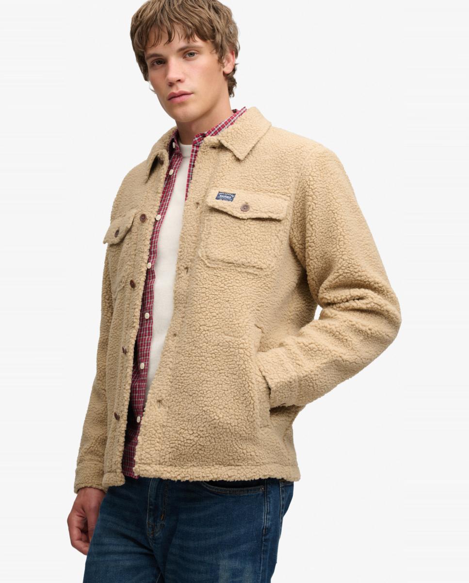 Sobrecamisa polar de hombre Retro - Superdry - Marrón Marrón-3