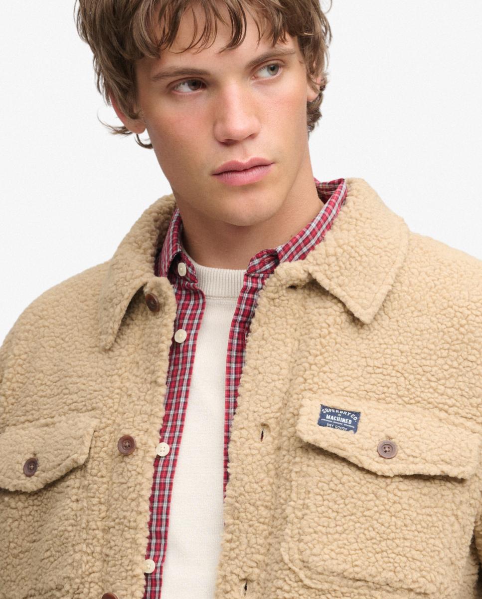Sobrecamisa polar de hombre Retro - Superdry - Marrón Marrón-4