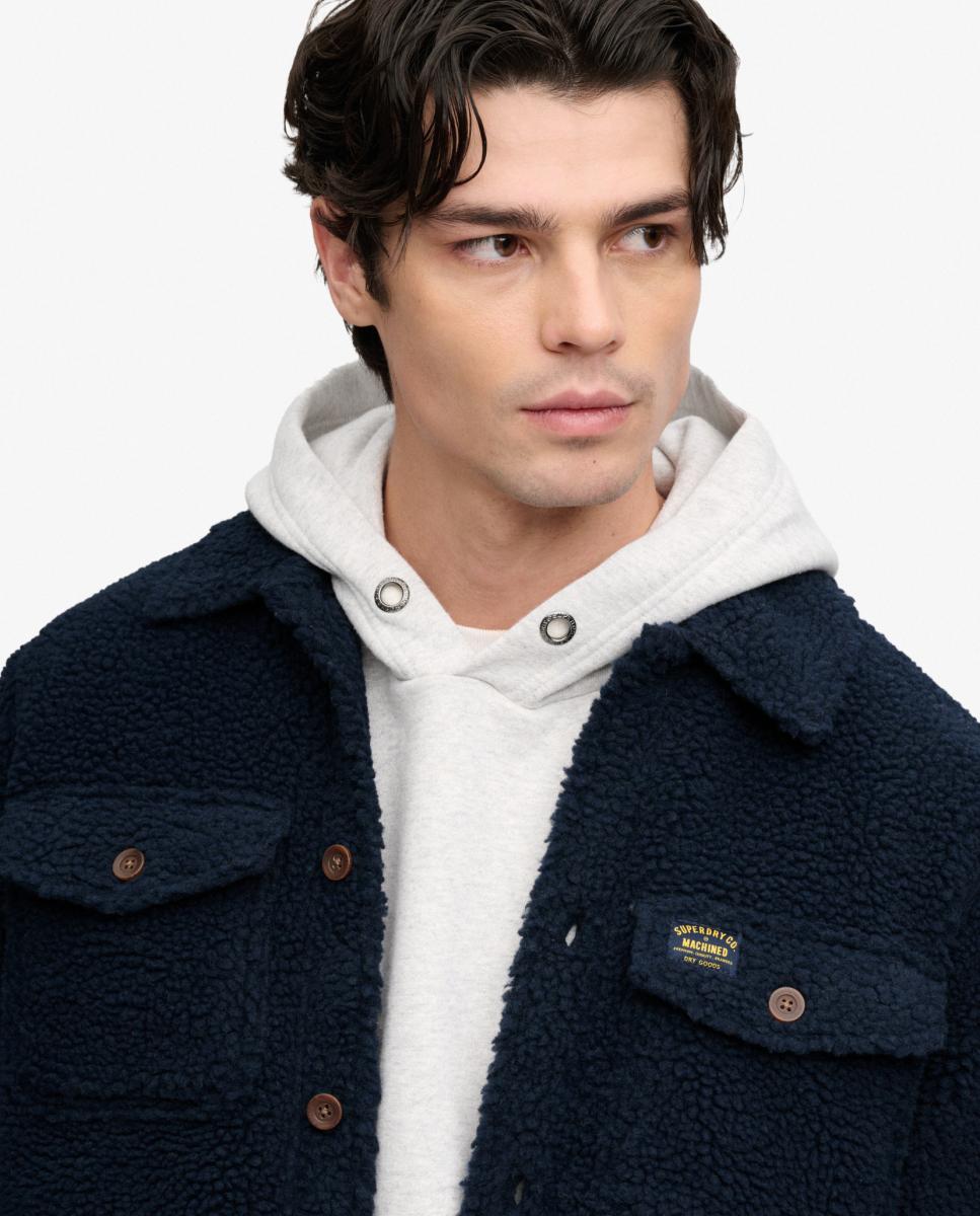 Sobrecamisa polar de hombre Retro - Superdry - Azul marino Azul marino-3