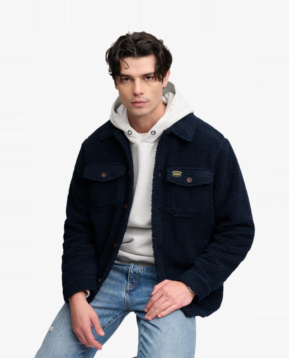 Sobrecamisa polar de hombre Retro - Superdry - Azul marino Azul marino-4