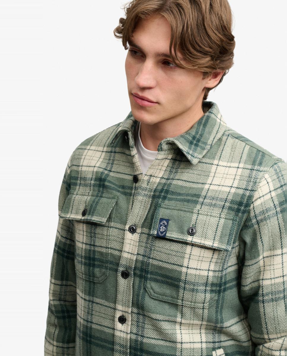 Sobrecamisa de hombre Miller con forro - Superdry - Verde Verde-3