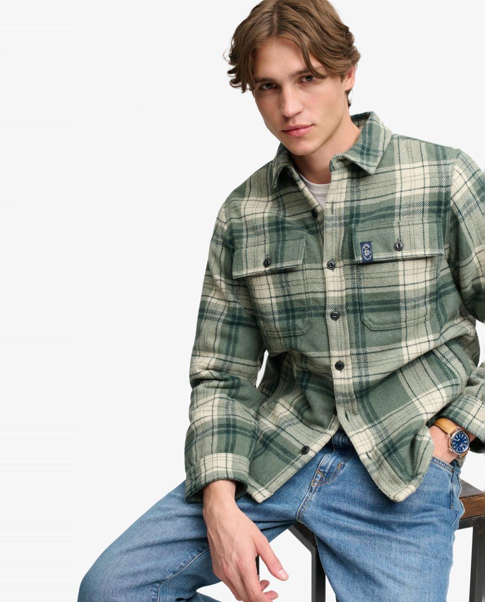 Sobrecamisa de hombre Miller con forro - Superdry - Verde Verde-4