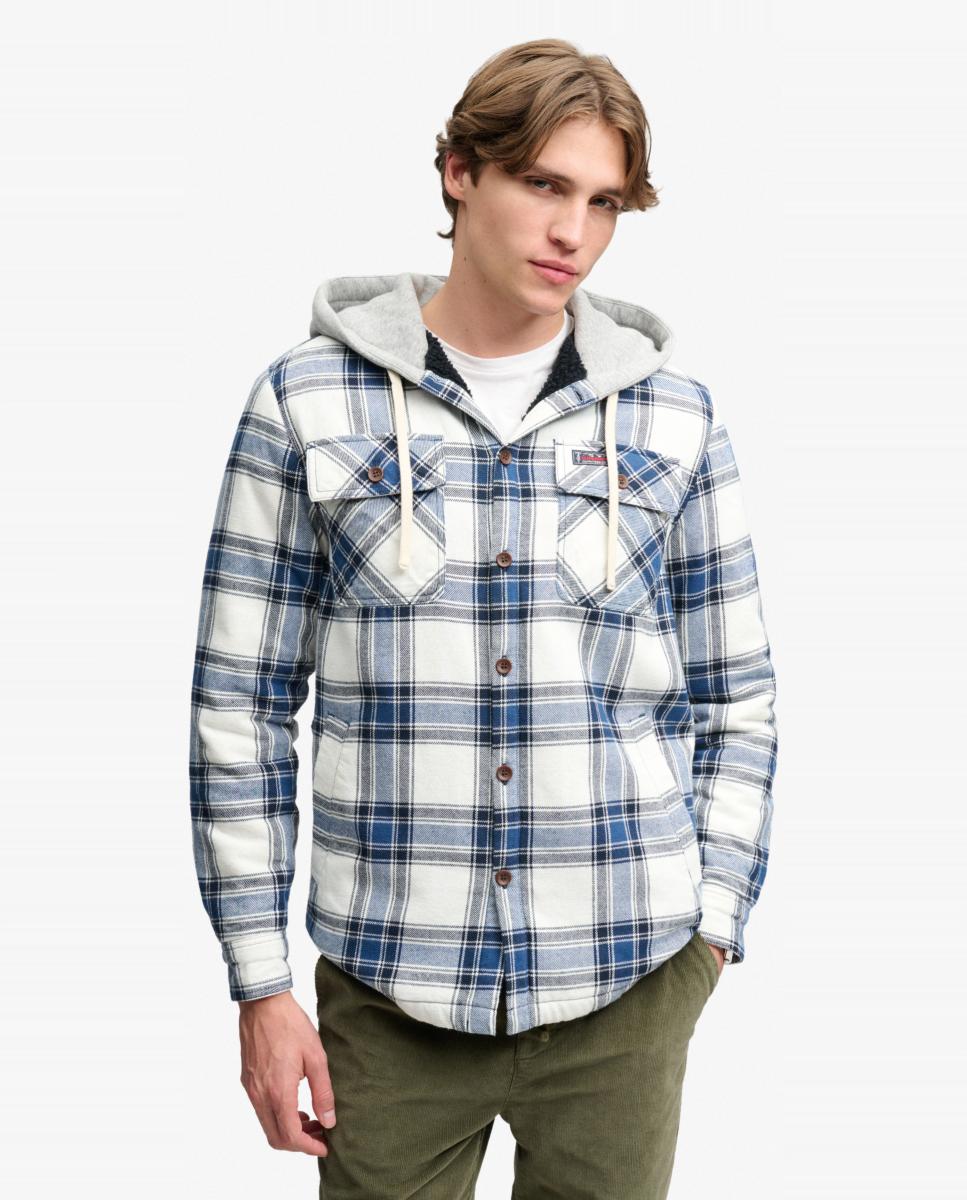 Imagen 0 de Sobrecamisa con capucha de hombre y forro Blanco