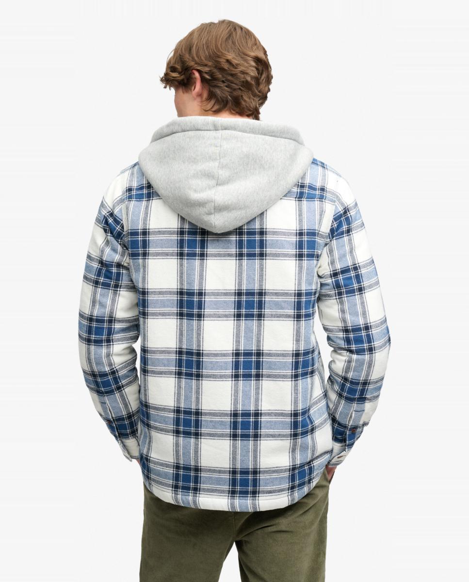 Sobrecamisa con capucha de hombre y forro - Superdry - Blanco Blanco-2