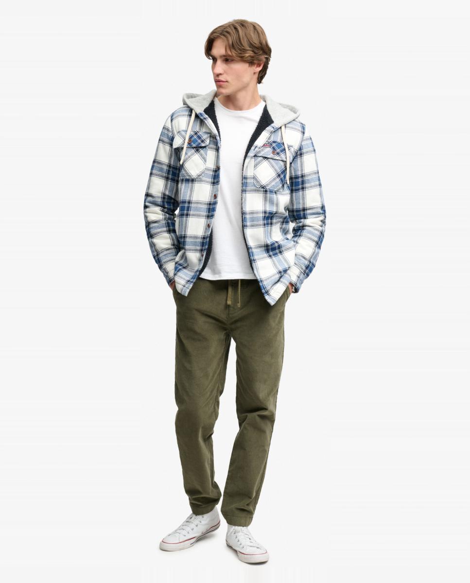 Sobrecamisa con capucha de hombre y forro - Superdry - Blanco Blanco-5